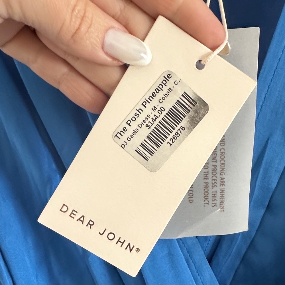 Dear John Sapphire Capri Blue Maxi Satin Dress - Picture 7 of 8
